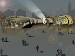 Deployable kinetic arch pavilion