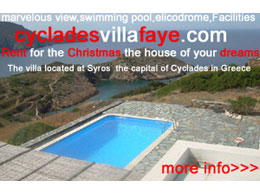 Rent Faye's villa at the Syros Cyclades island in Greece